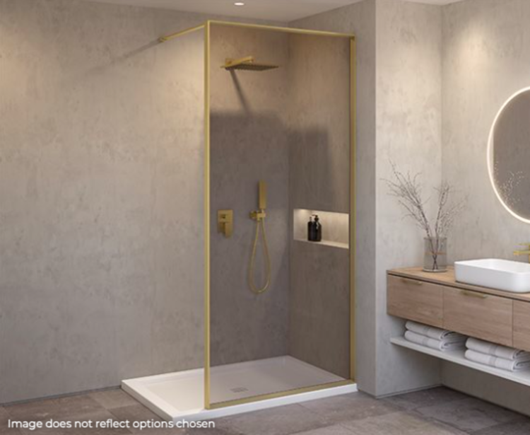 Fleurco Fleurco Vespero 45" Shower Panel Brushed Gold w/ Smoked Grey Glass