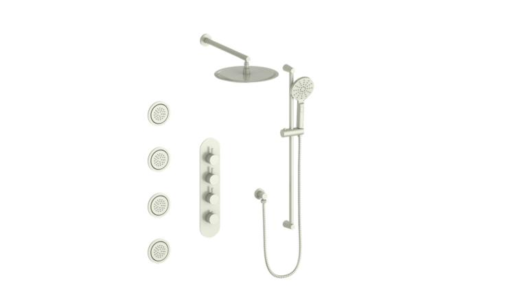 Vogt Vogt Worgl 3/4" High Flow Stacked Thermostatic Shower Kit w Body Jets