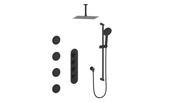 Vogt Vogt Worgl 3/4" High Flow Stacked Thermostatic Shower Kit w Body Jets