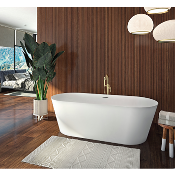 Neptune Neptune Girona Matte White Stone Freestanding Tub 66"x28"