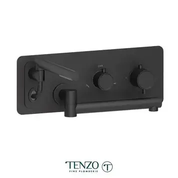 Tenzo Tenzo Alyss Wall-MOunt Tub Filler w/ Swivel Spout- Matte Black
