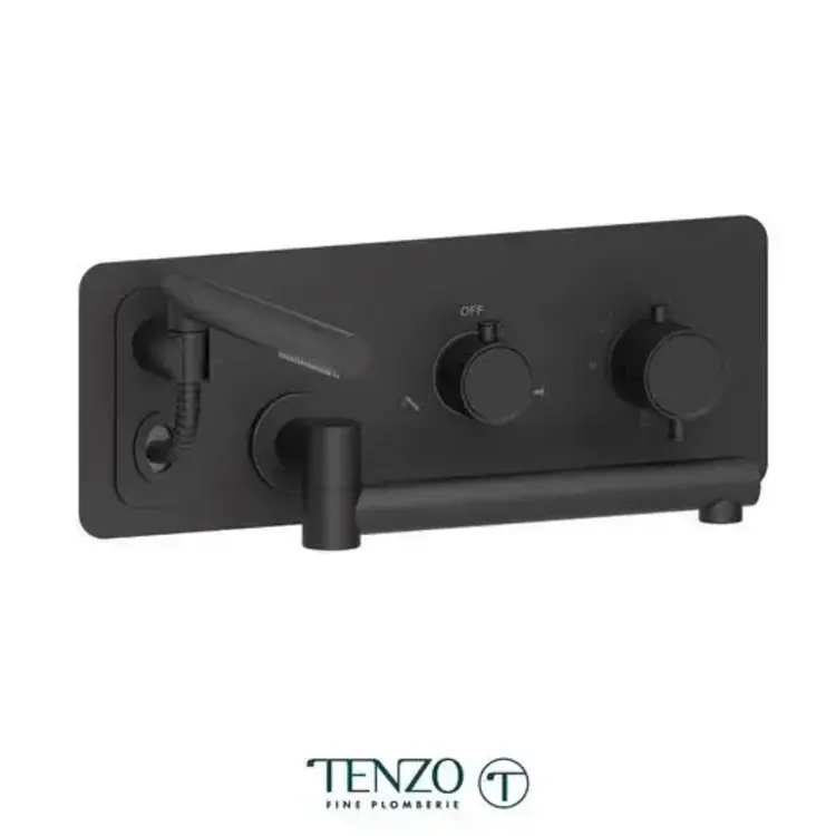 Tenzo Tenzo Alyss Wall-MOunt Tub Filler w/ Swivel Spout- Matte Black
