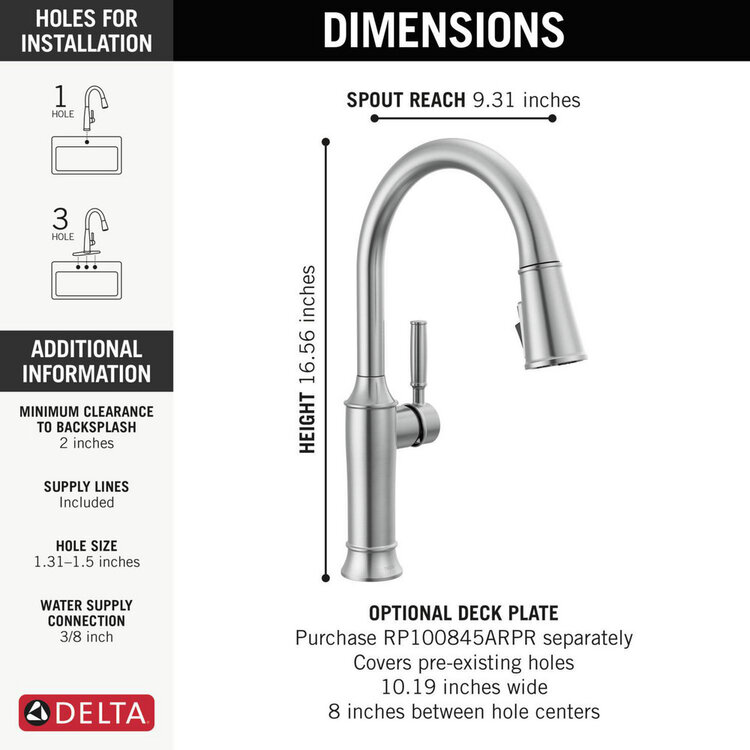 Delta Renaldi Single Handle Pull-Down Kitchen Faucet