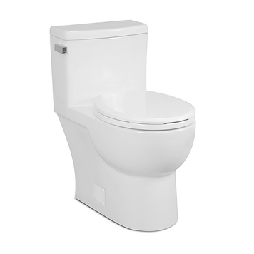 Icera Icera Malibu Right Height Round Front 1pc Toilet White w Slow Close Seat & Enclosed Sides