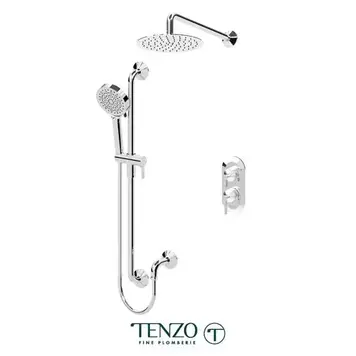 Tenzo Tenzo Paloma 2-Way Thermostatic Shower Kit Rainhead/Handshower