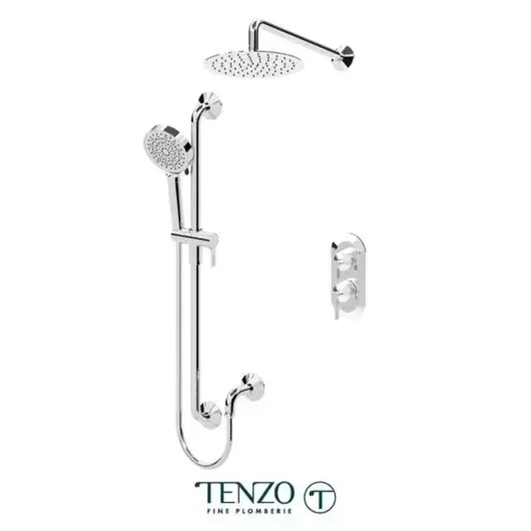 Tenzo Tenzo Paloma 2-Way Thermostatic Shower Kit Rainhead/Handshower
