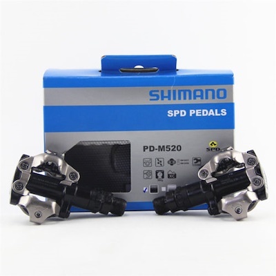 Pedales SHIMANO M520 para Bicicleta MTB incluye Trabas SH51 - MegaBike Store