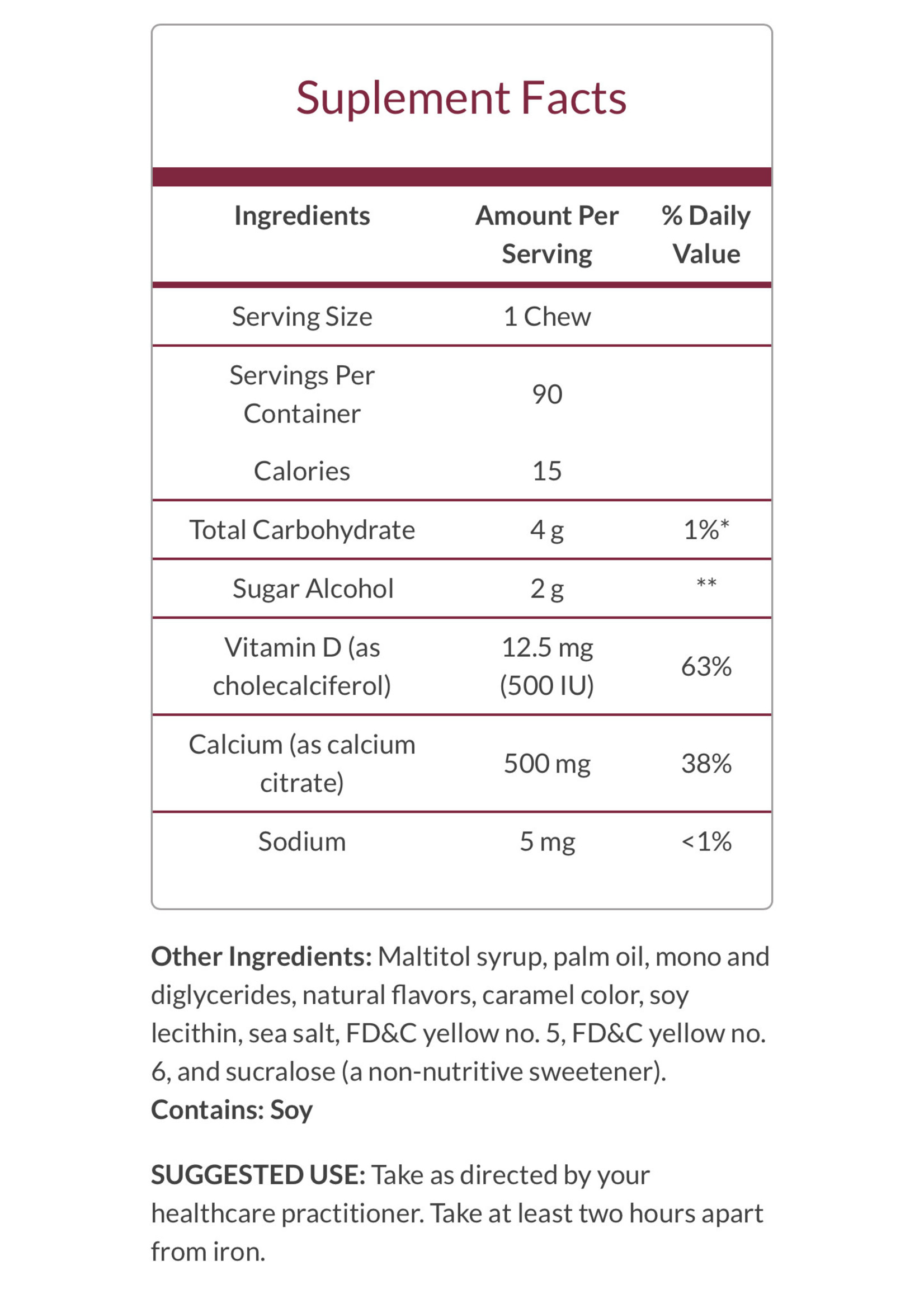 Bariatric Advantage Bariatric Advantage Chewy Bite Calcium