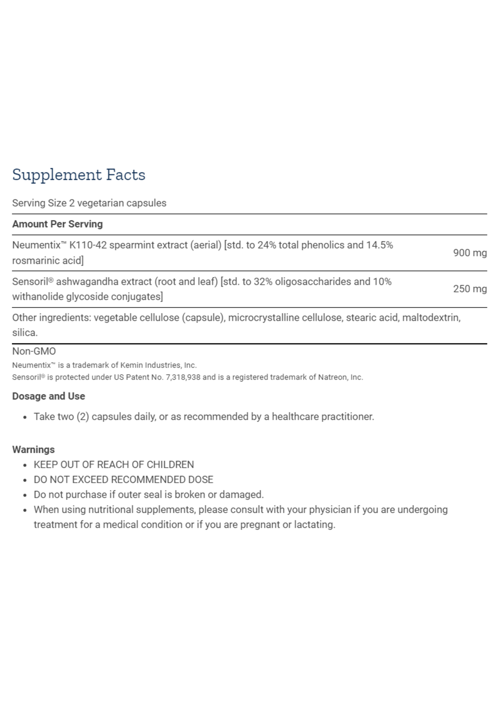 Life Extension Ashwagandha Plus Calm and Focus