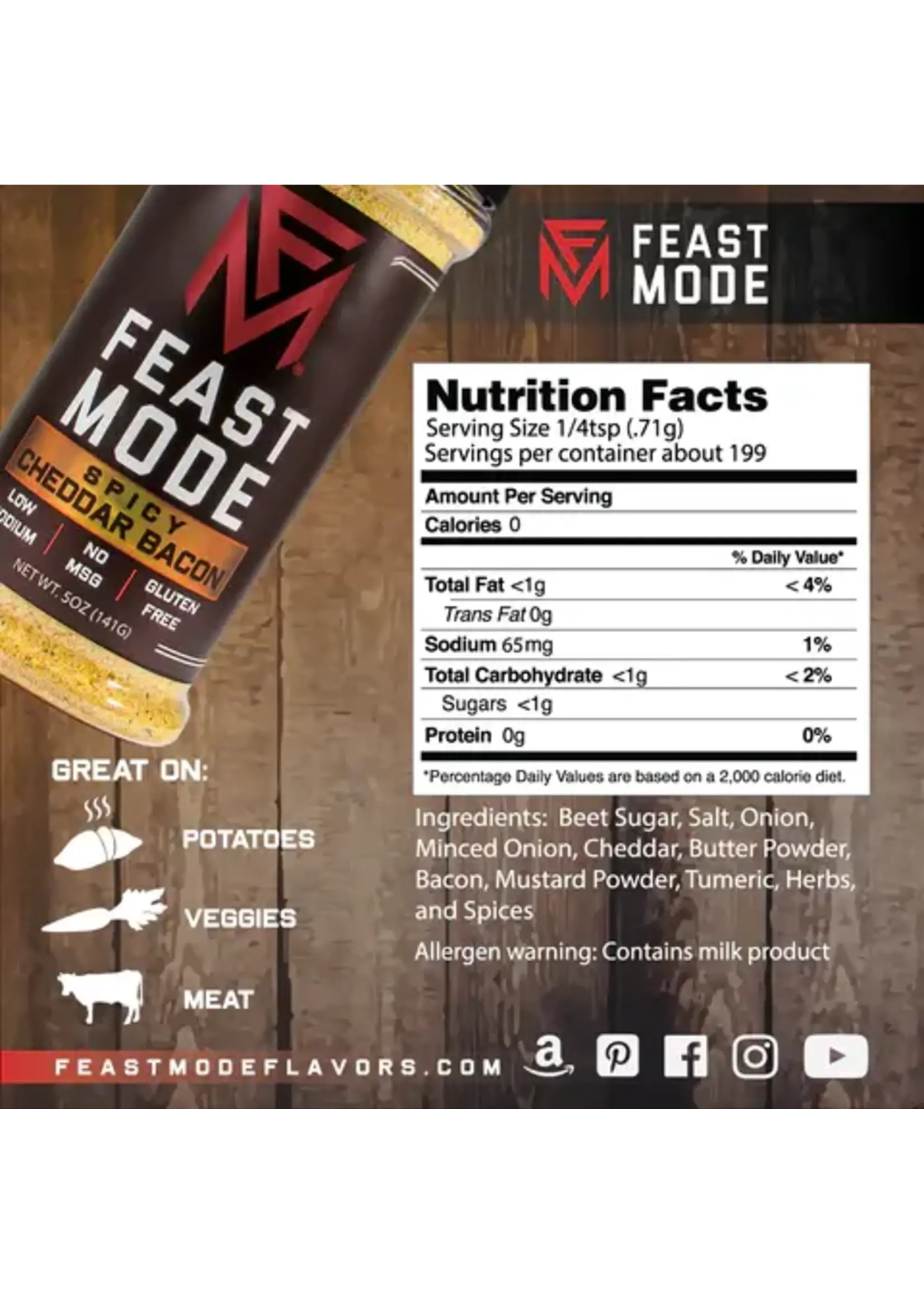 Feast Mode Feast Mode Seasonings Cheddar Bacon