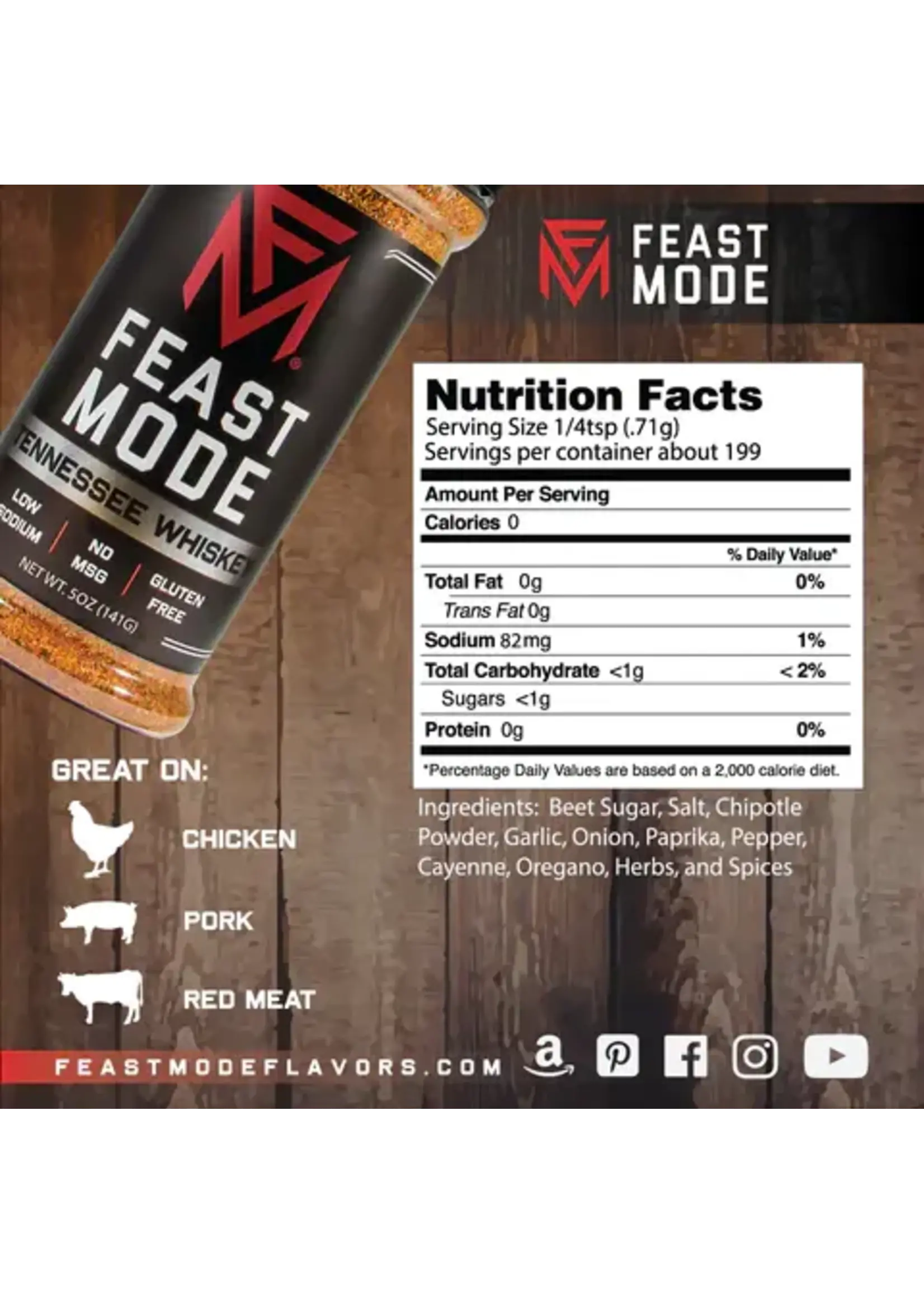 Feast Mode Feast Mode Seasonings Tennessee Whiskey