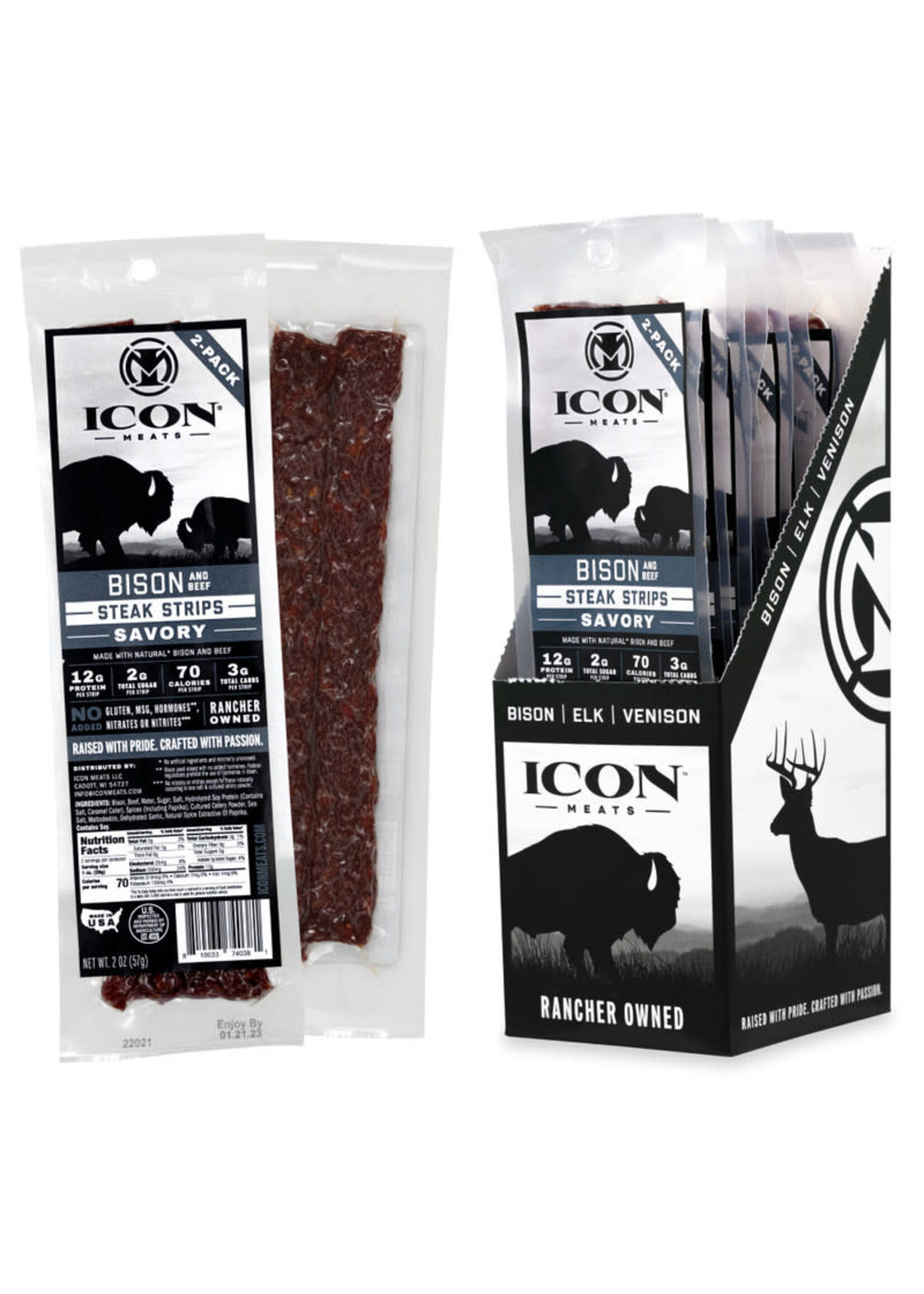 Icon Icon Bison and Beef Steak Strip Savory