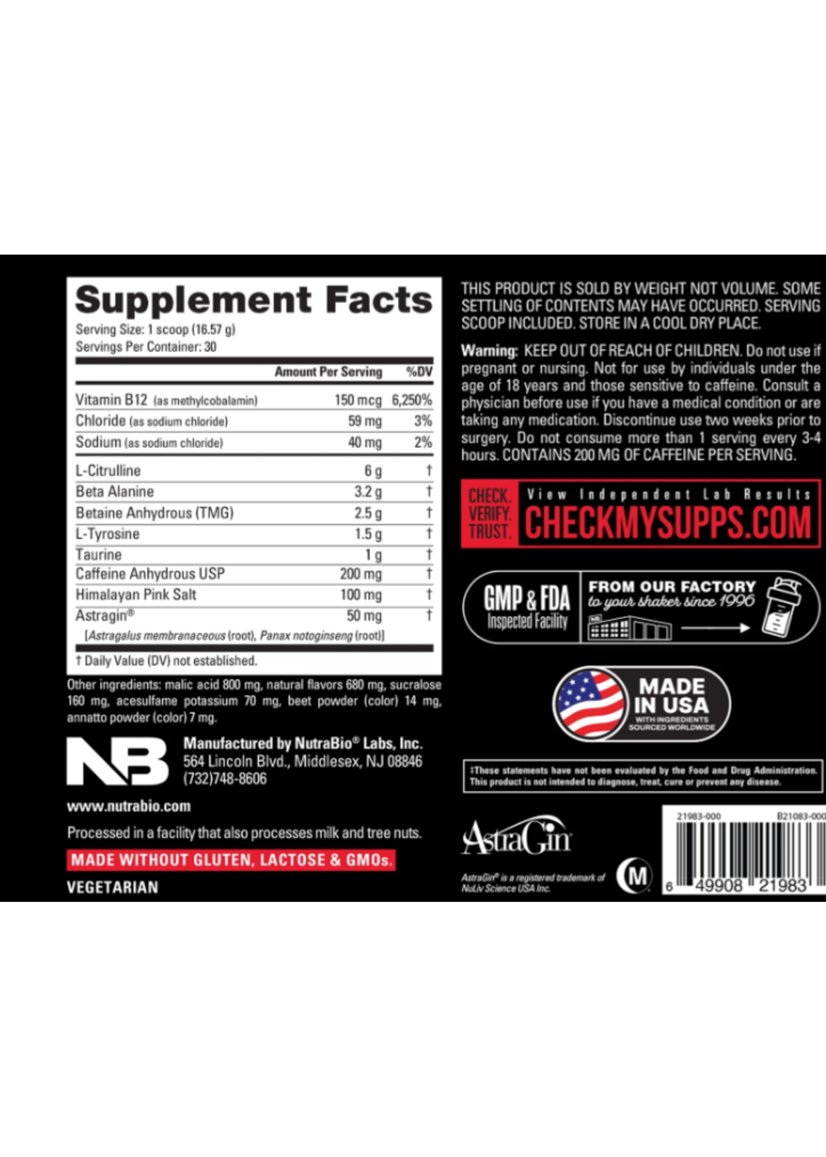 Nutra Bio Base Pre Workout