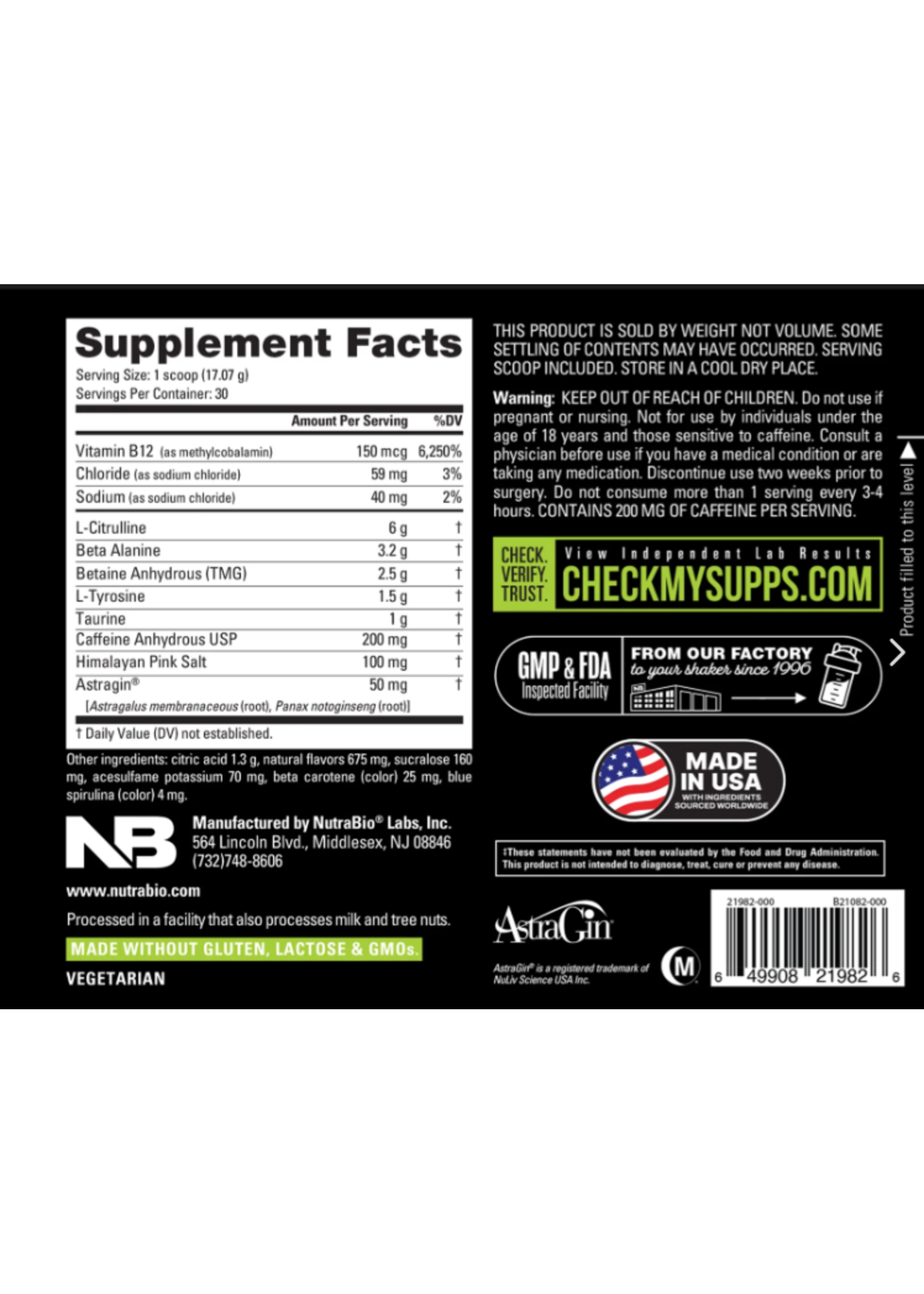 Nutra Bio Base Pre Workout