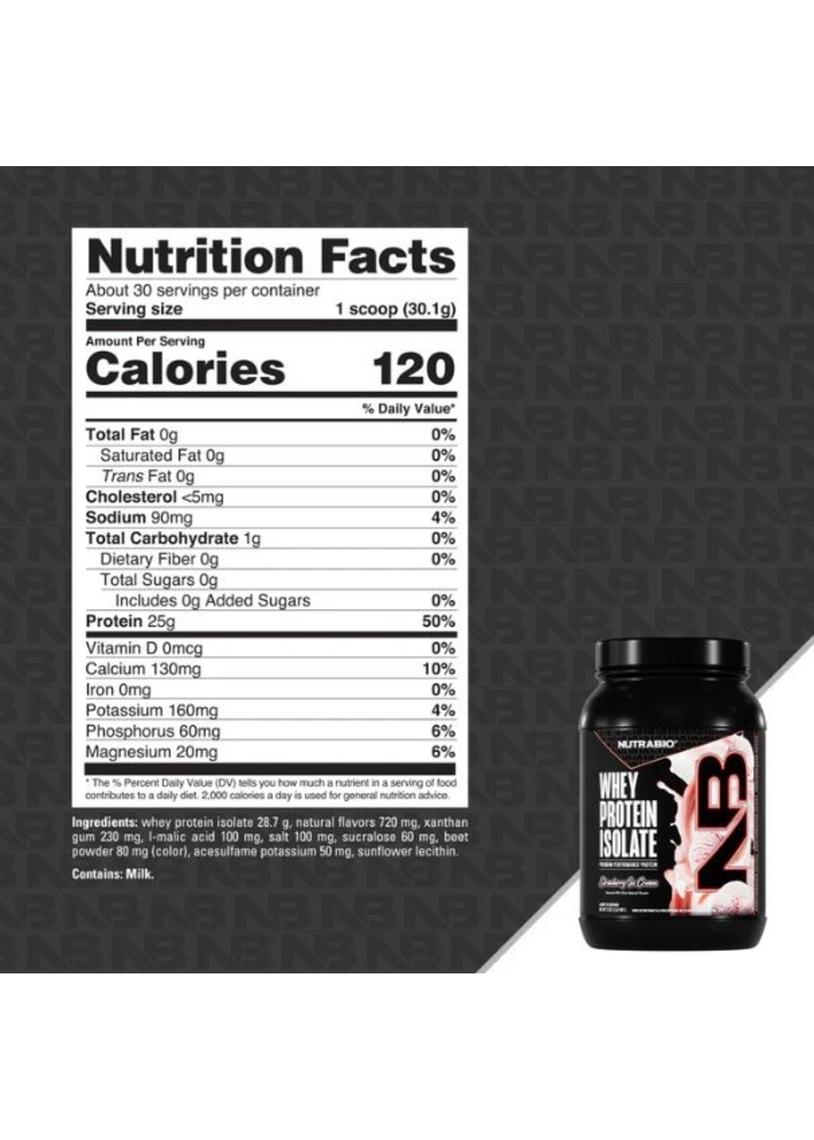Nutra Bio Nutra Bio Whey Isolate Strawberry