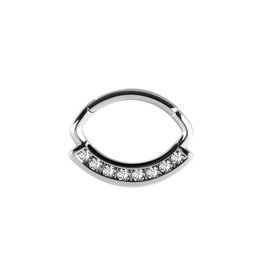Stainless Septum Aztec Pierre cz 16 ga 6 mm