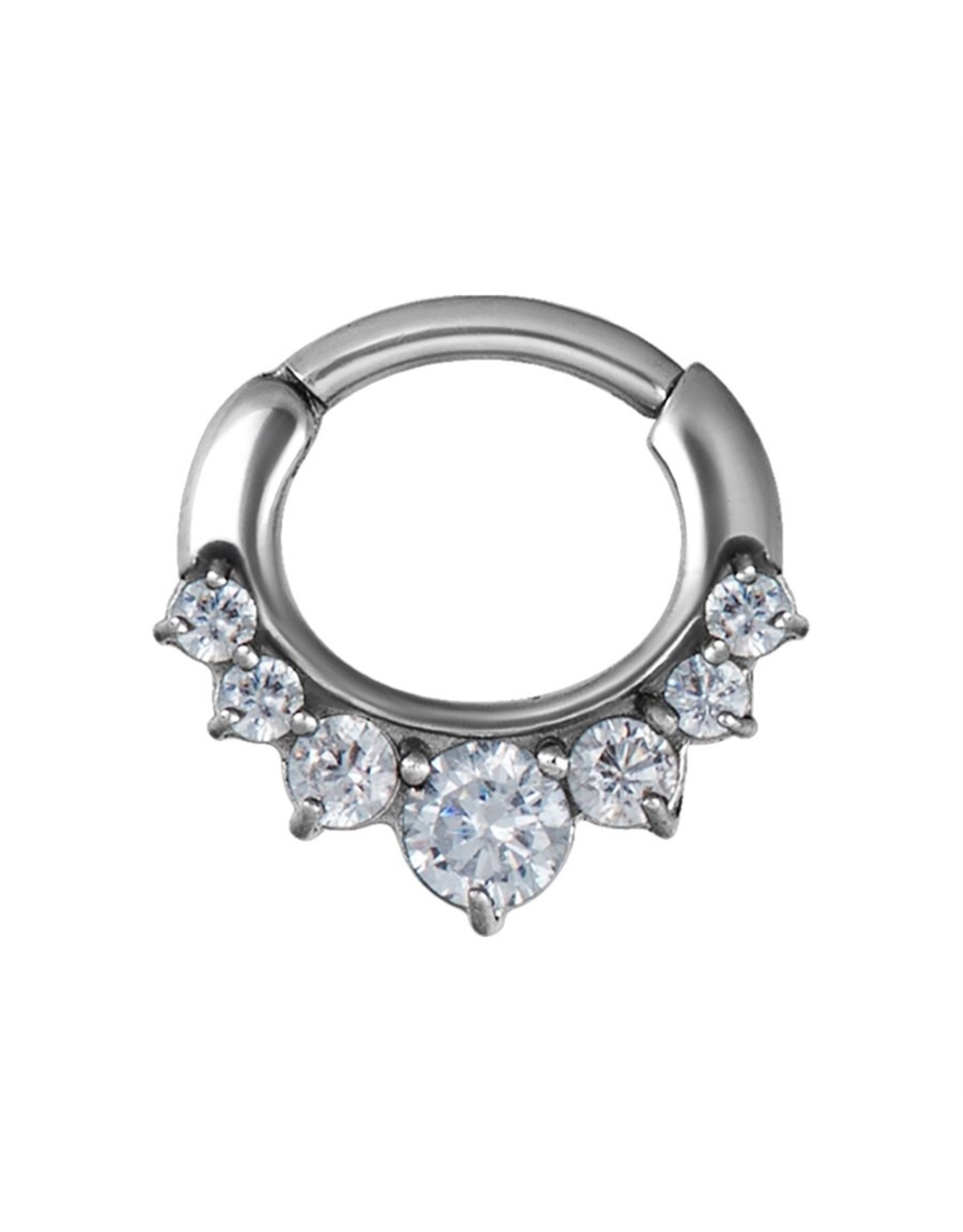 Stainless Septum Diamant Steel 8 mm 7 pierres
