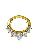 Gold PVD Septum Gold PVD Diamant 8 mm 7 pierres