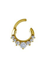 Gold PVD Septum Gold PVD Diamant 8 mm 7 pierres
