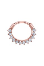 Rose Gold sur acier chirurgicale Septum Diamant 12 pierres Rose Gold