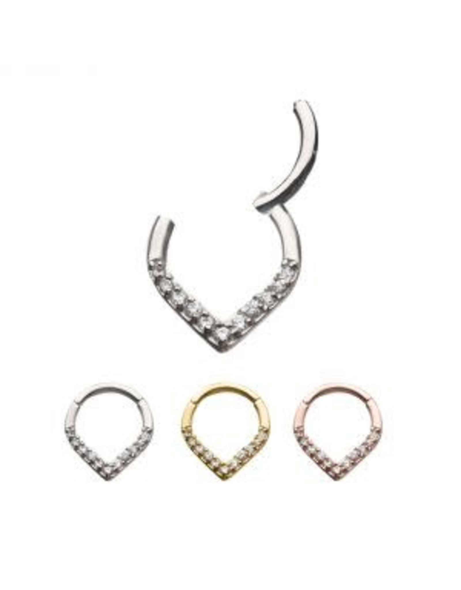 Stainless Clickers Goutte Diamant 16 ga