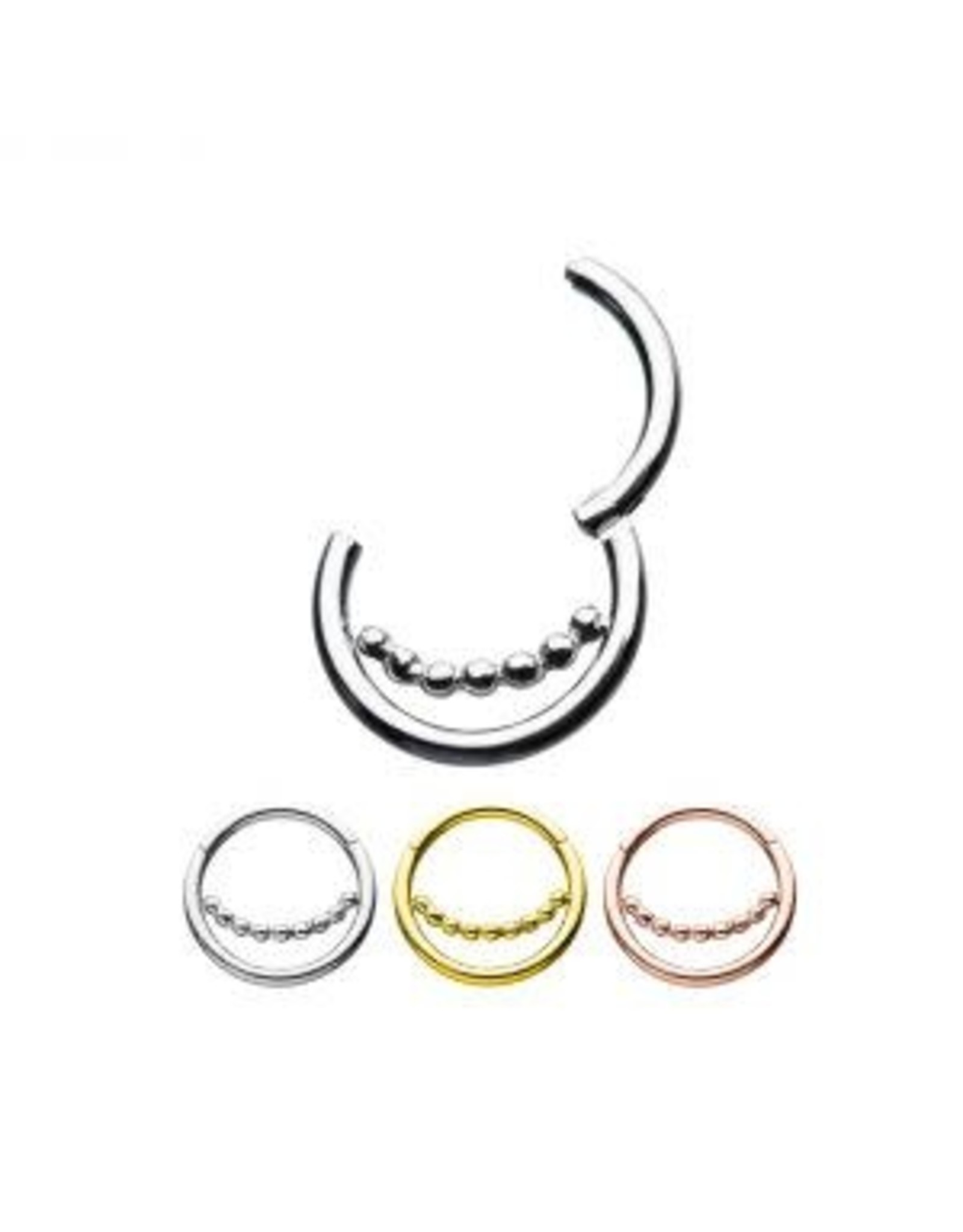 Stainless Anneau clickers avec billes 16 ga