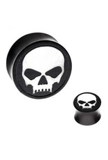 Wood Double Flared Wood Skull
