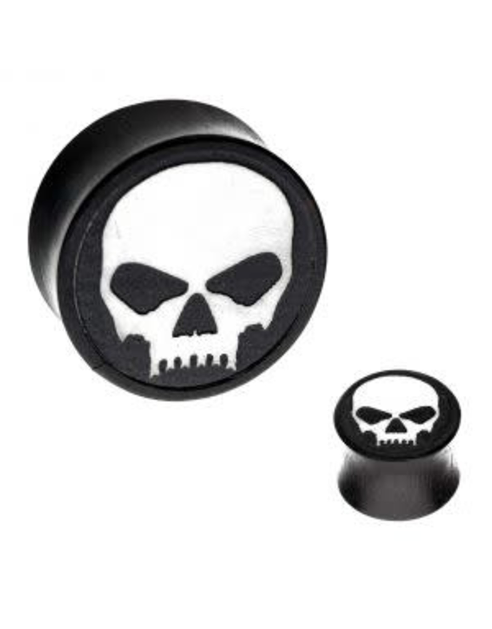 Wood Double Flared Wood Skull