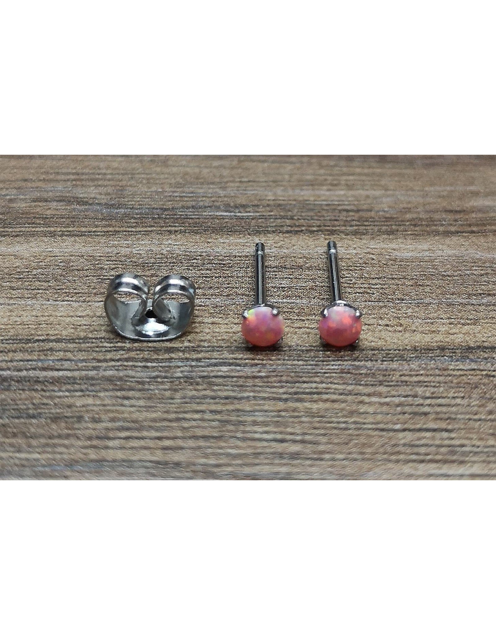 Stainless Boucle d'oreille Papillon Opale 3 mm