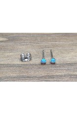 Stainless Boucle d'oreille Papillon Opale 3 mm