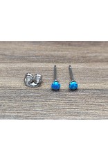 Stainless Boucle d'oreille Papillon Opale 3 mm