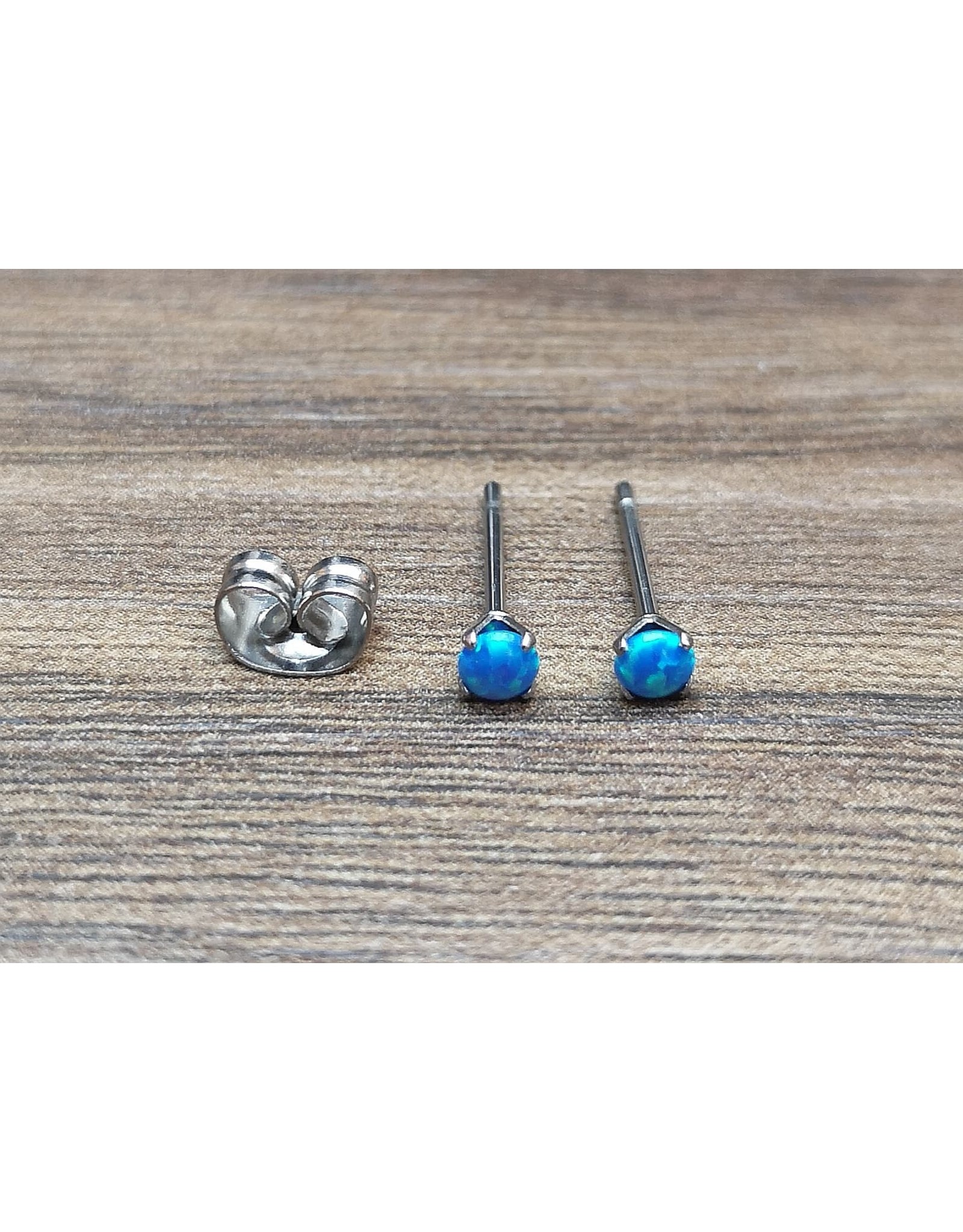 Stainless Boucle d'oreille Papillon Opale 3 mm
