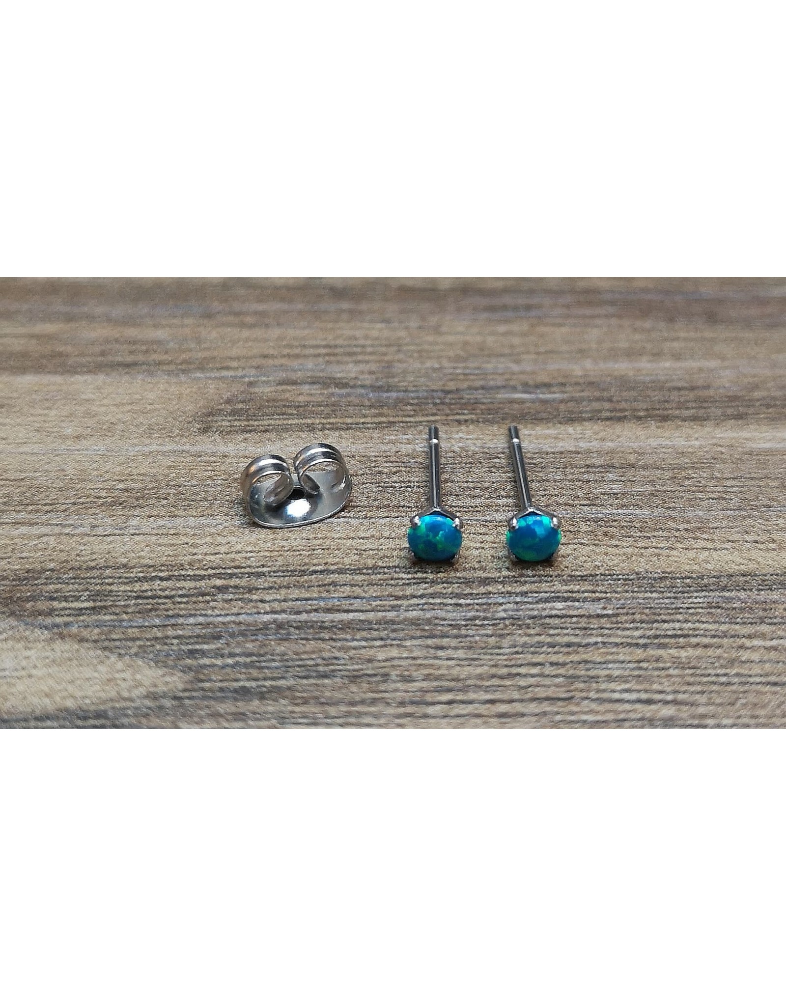 Stainless Boucle d'oreille Papillon Opale 3 mm