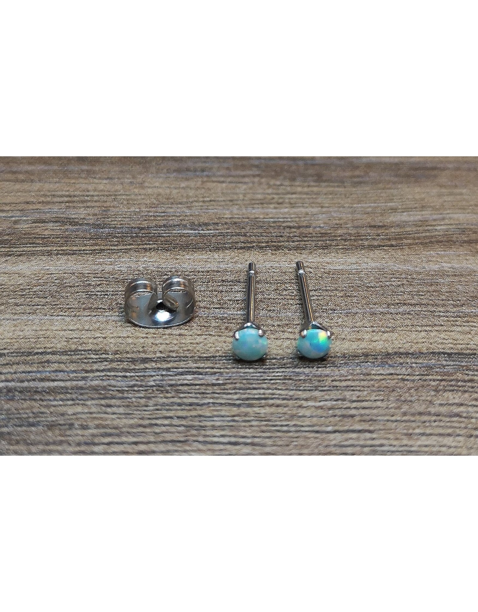 Stainless Boucle d'oreille Papillon Opale 3 mm