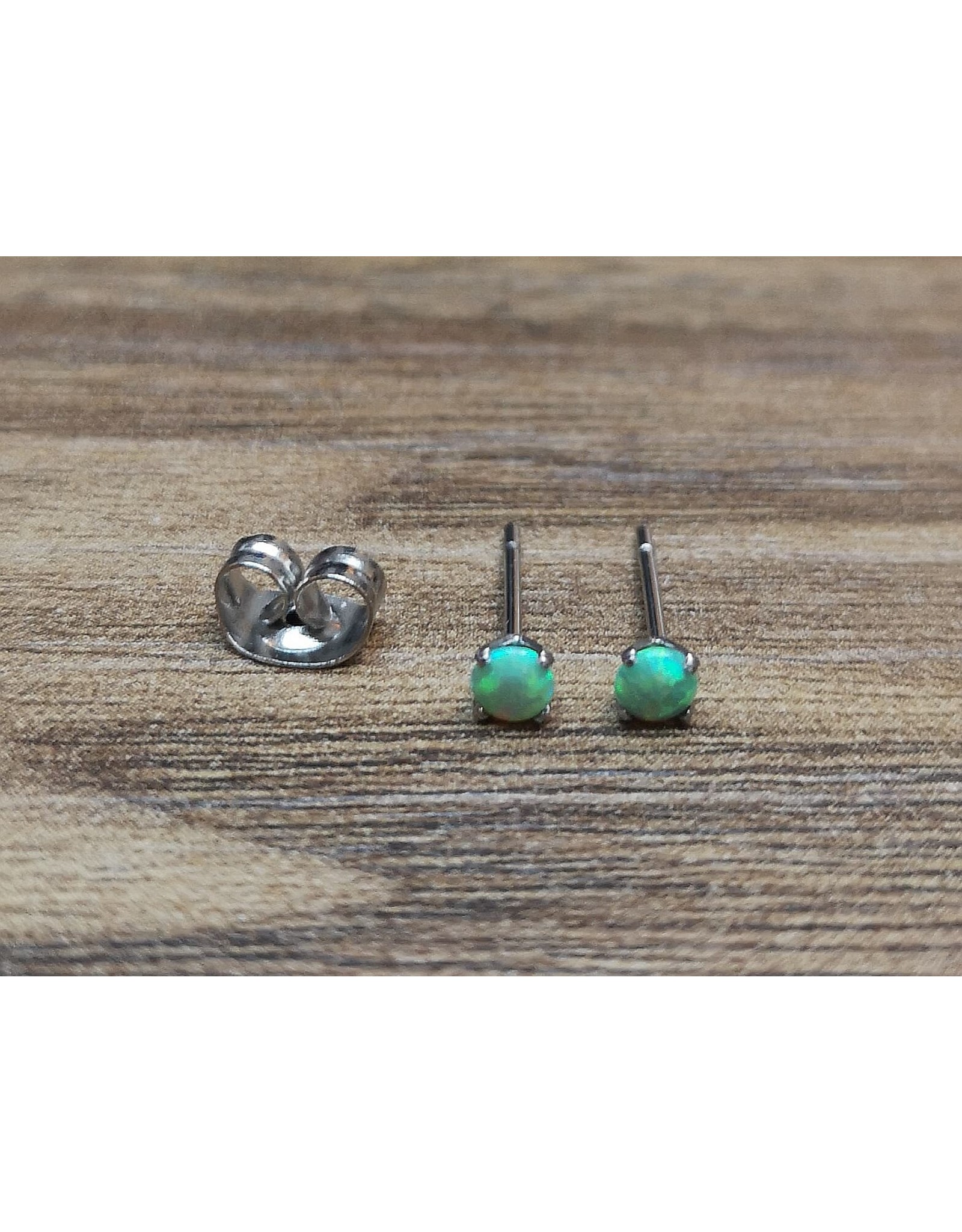 Stainless Boucle d'oreille Papillon Opale 3 mm