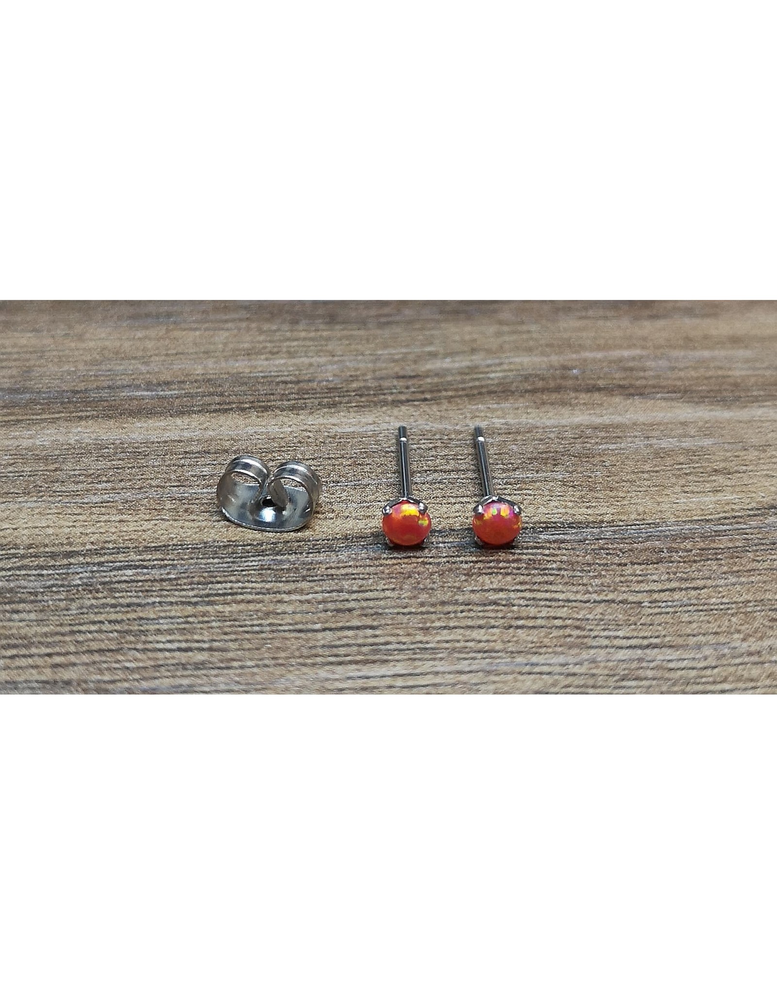 Stainless Boucle d'oreille Papillon Opale 3 mm
