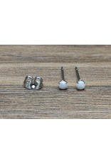 Stainless Boucle d'oreille Papillon Opale 3 mm