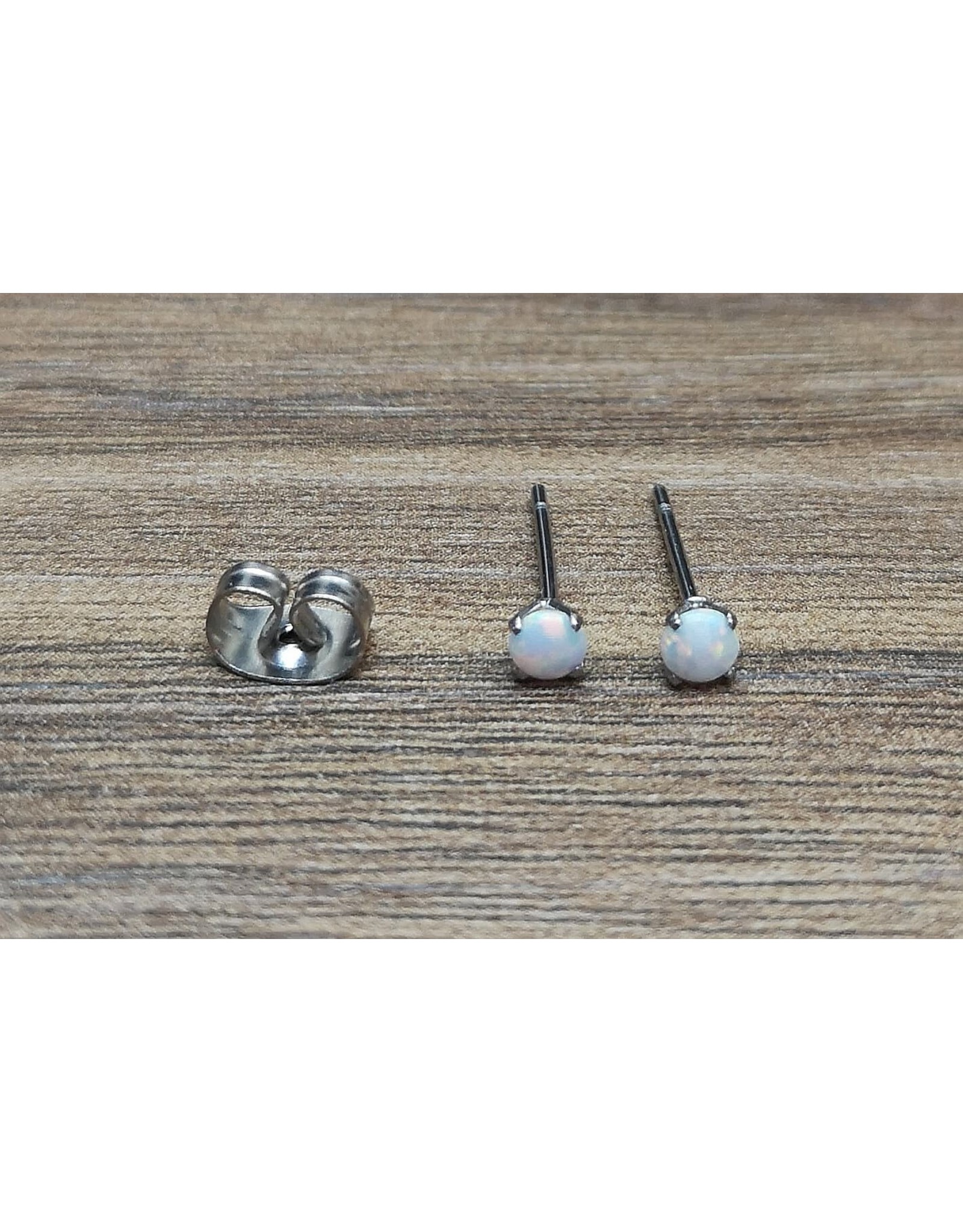 Stainless Boucle d'oreille Papillon Opale 3 mm