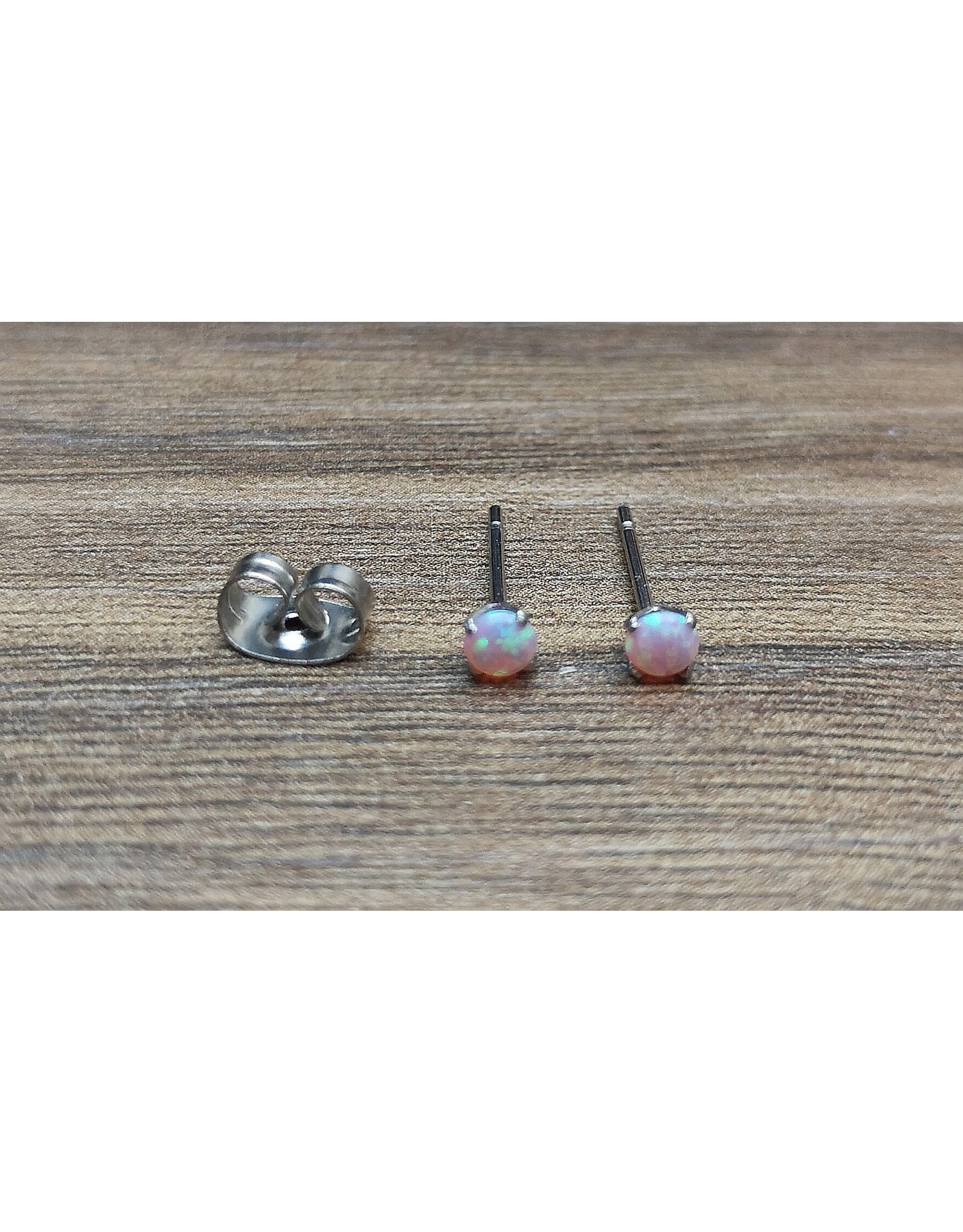 Stainless Boucle d'oreille Papillon Opale 3 mm