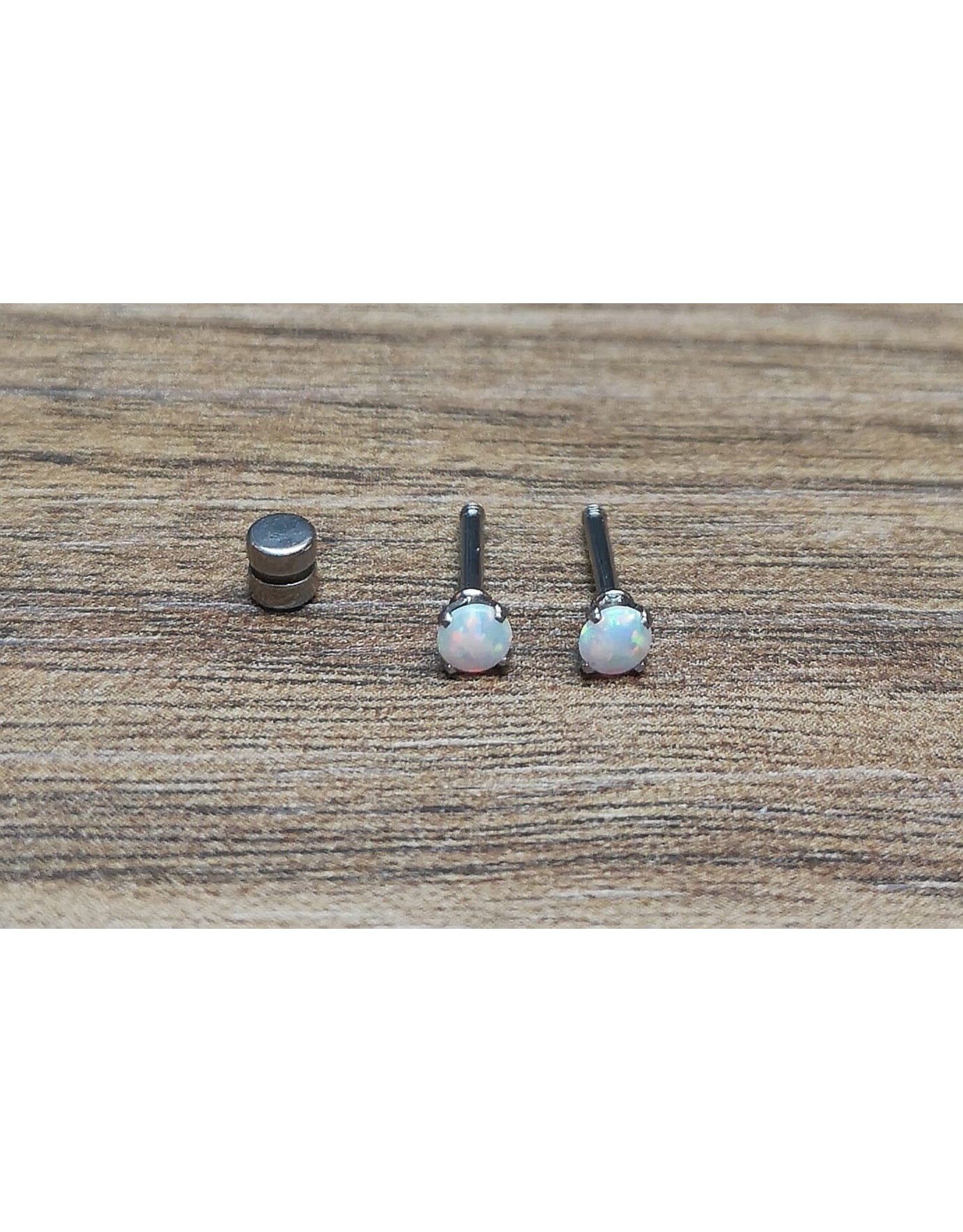 Stainless Boucle d'oreille Vissée Opale