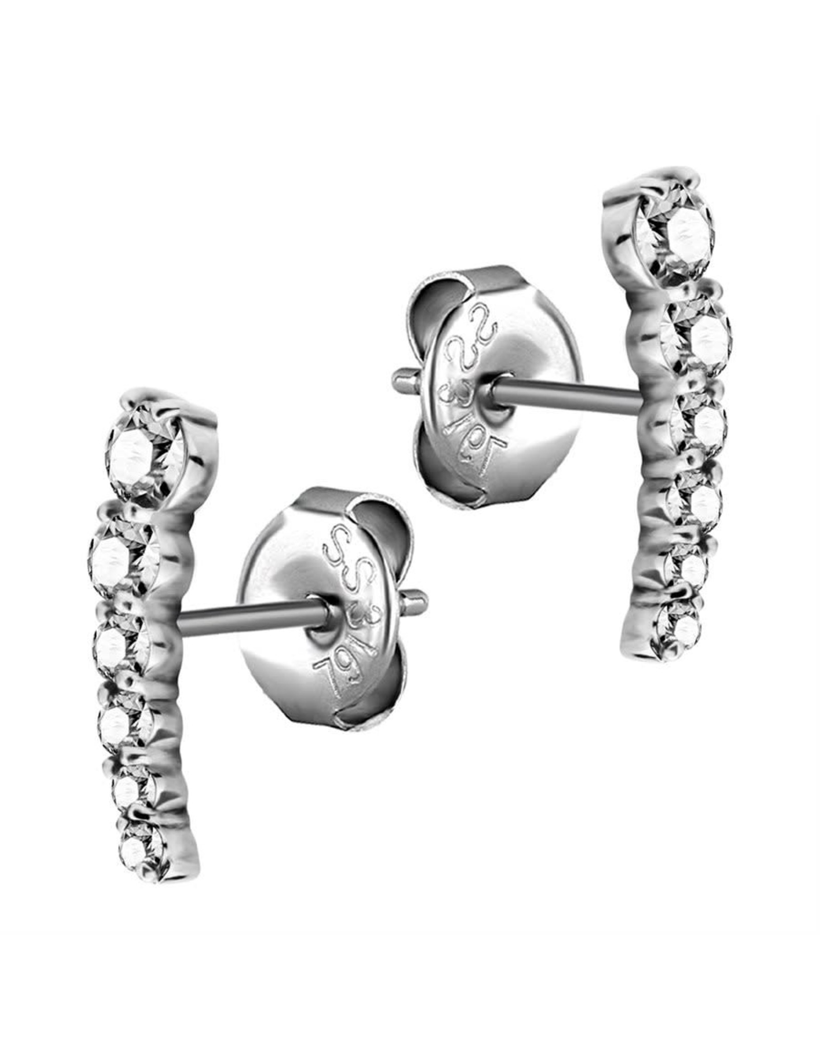 Stainless Boucle d'oreille 6 pierres
