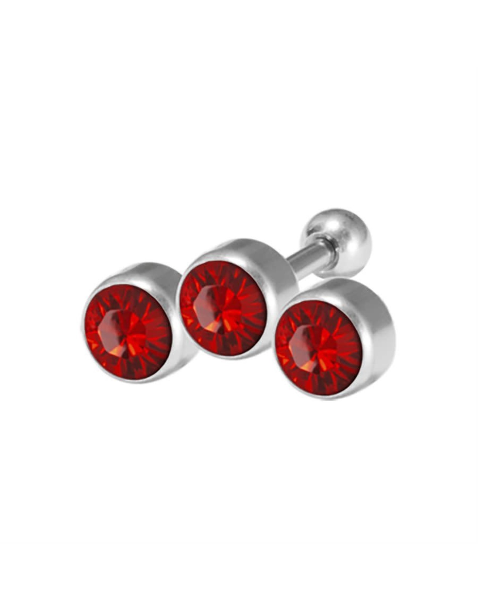 Stainless Bijoux pour cartilage 3 pierres 6 mm