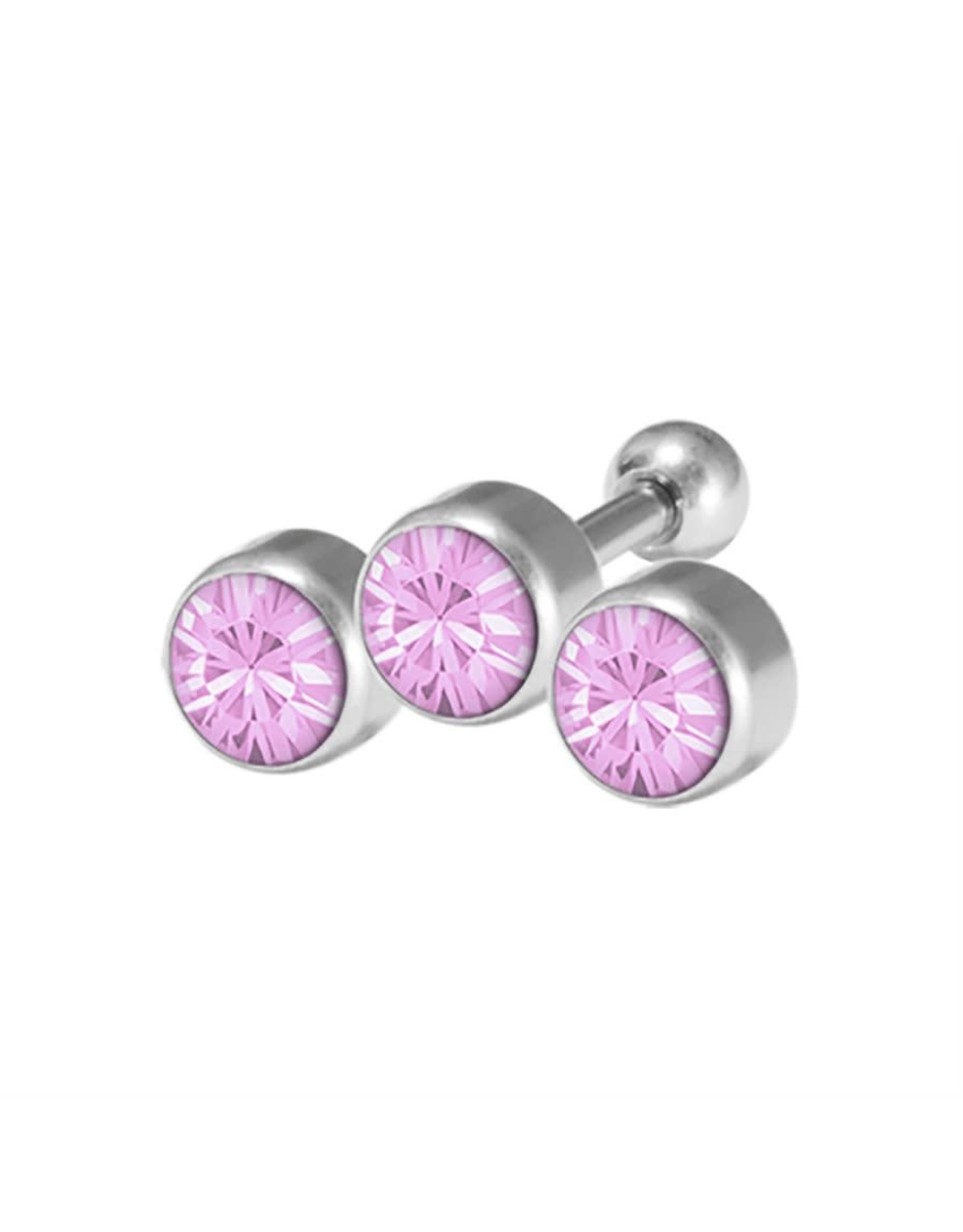 Stainless Bijoux pour cartilage 3 pierres 6 mm