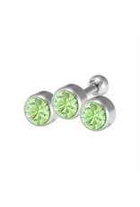 Stainless Bijoux pour cartilage 3 pierres 6 mm