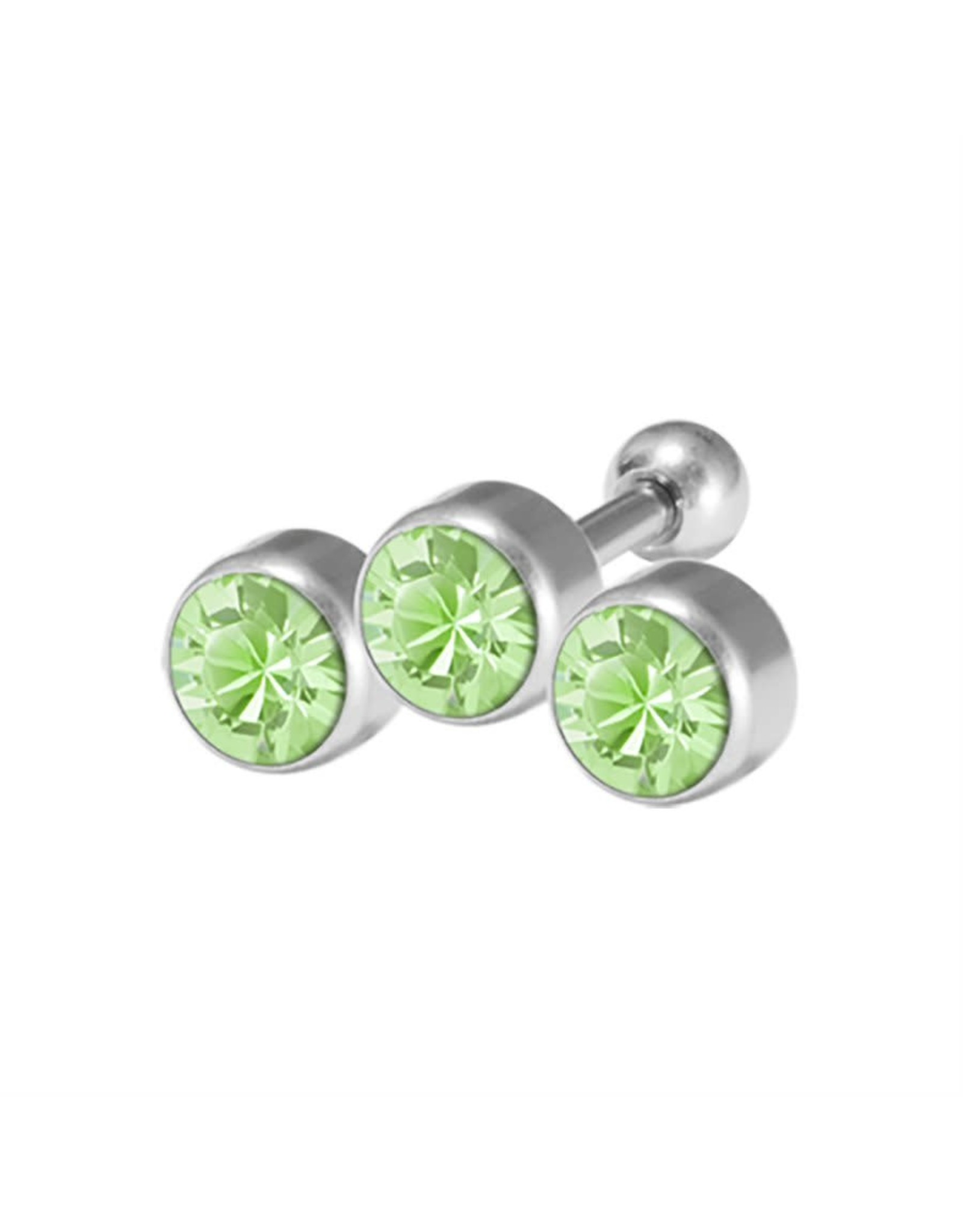 Stainless Bijoux pour cartilage 3 pierres 6 mm