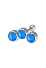 Stainless Bijoux pour cartilage 3 pierres 6 mm