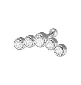 Stainless Bijoux pour cartilage 5 pierres 6 mm