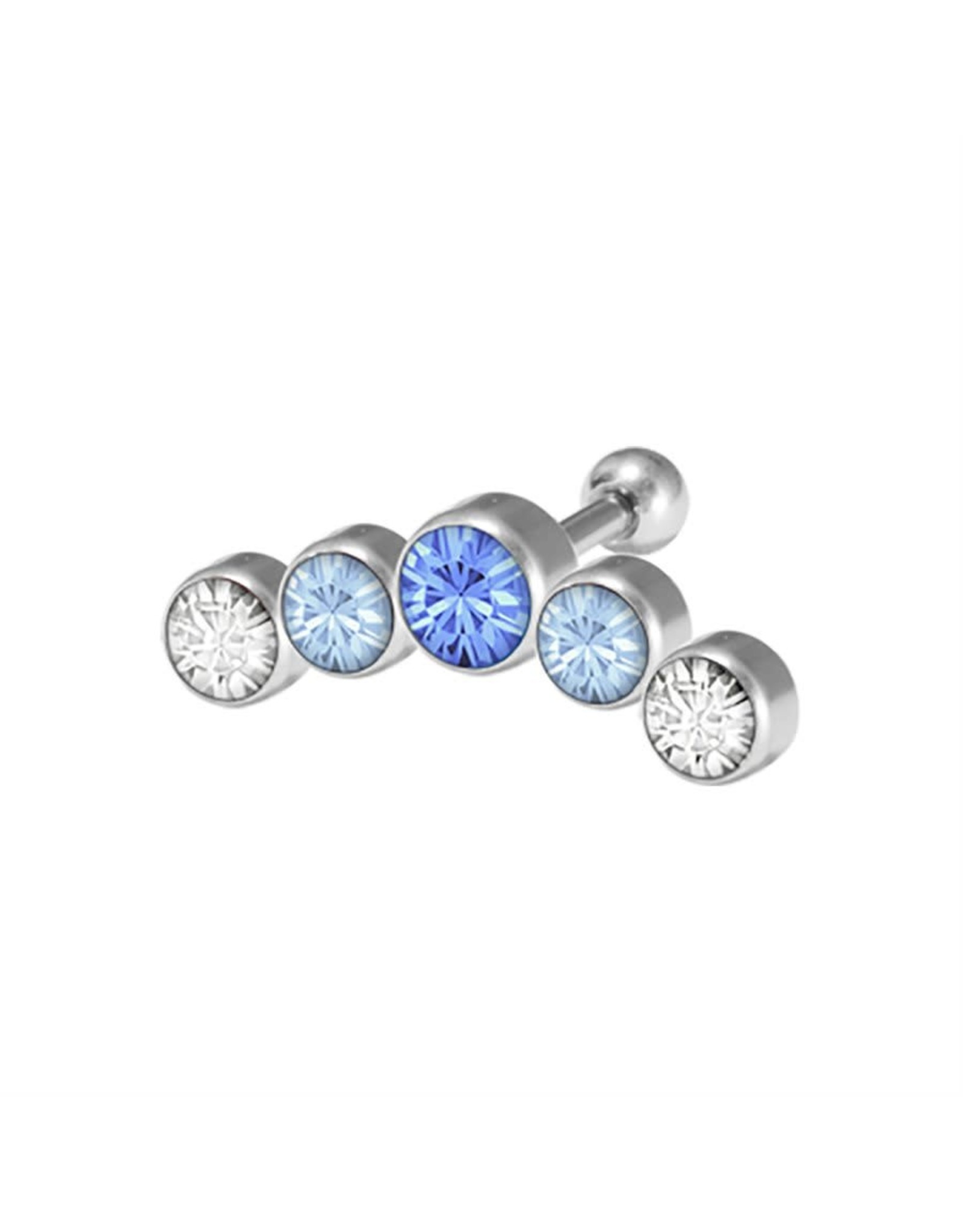 Stainless Bijoux pour cartilage 5 pierres 6 mm