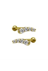 Stainless Bijoux pour cartilage 4 pierres