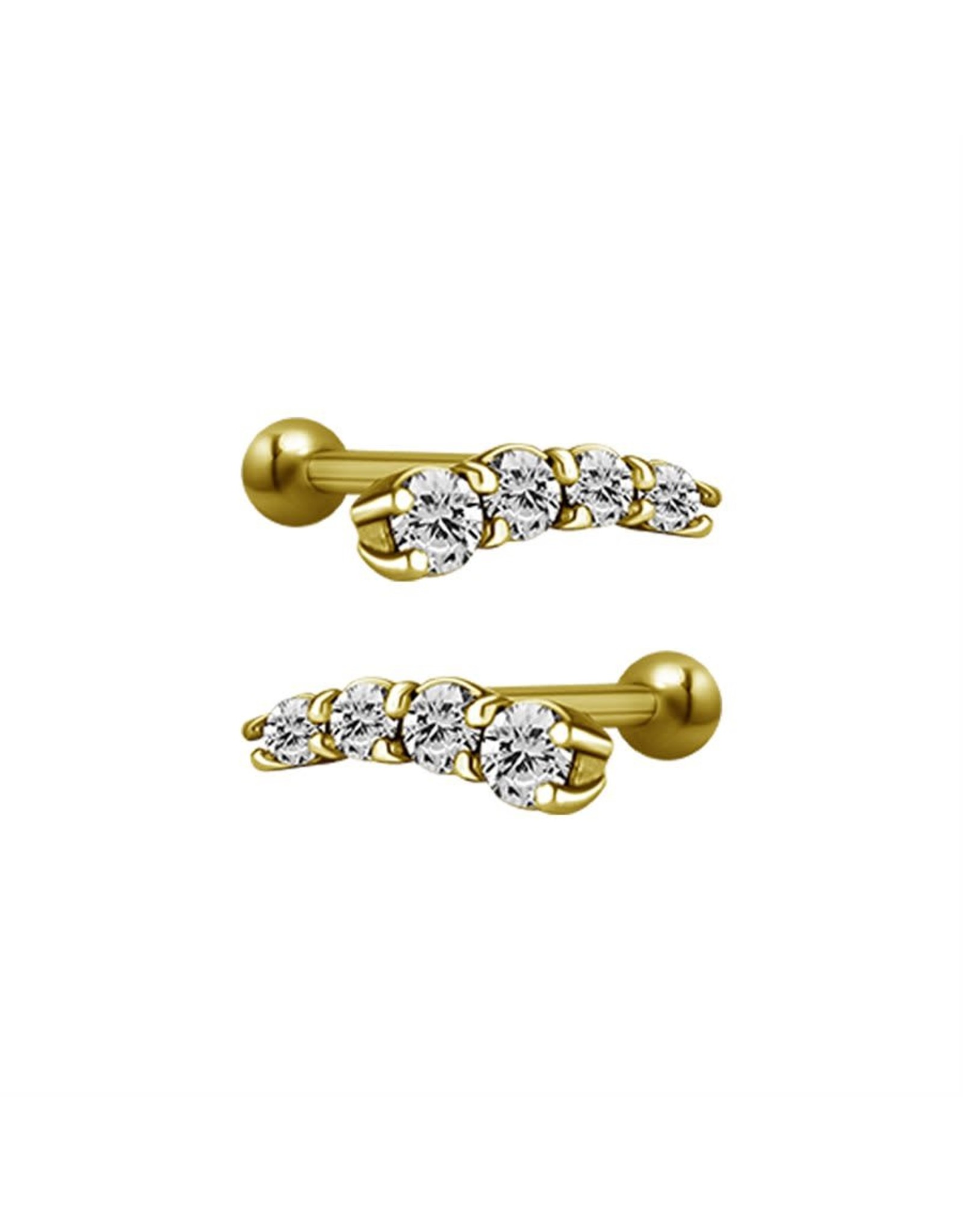 Stainless Bijoux pour cartilage 4 pierres